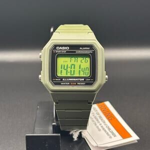 Casio W-217H Mod Green Gel Filter Green Case and Silicone Strap 50m Digital NIB